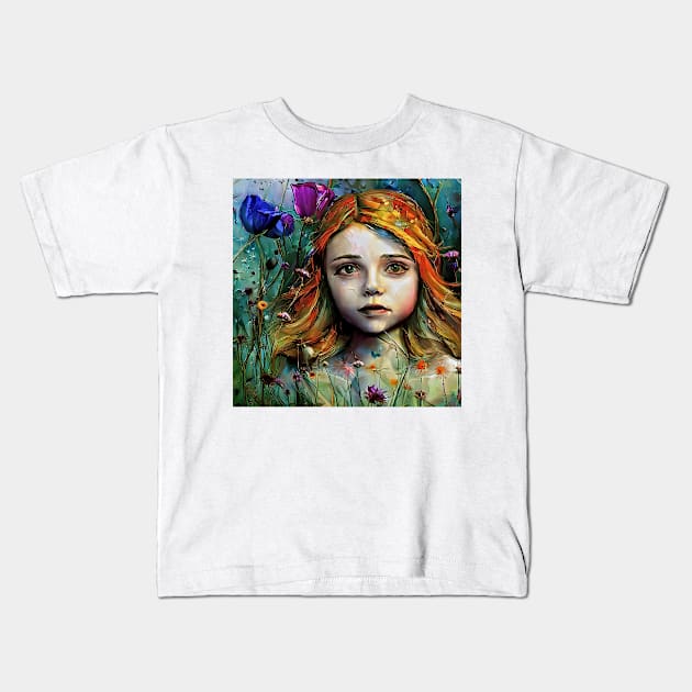 girl from spring fairy tale Kids T-Shirt by bogfl